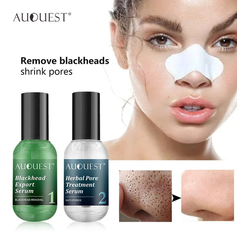 AUQUEST Face Serum Set Blackhead Remover Shrink Pores Deep Cleaning Oil-Control Serum Beauty Skin Care Sets for Men and Women