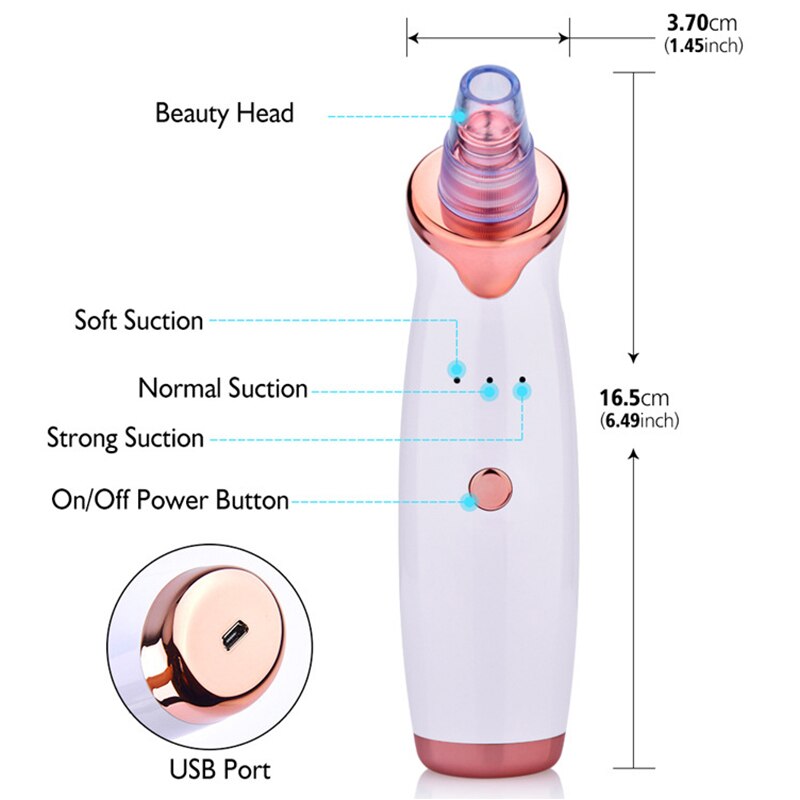 Electric Blackhead Remover Face T Zone Nose Pore Acne Pimple Removal Vacuum Suction Facial Diamond Beauty Clean Skin Tool