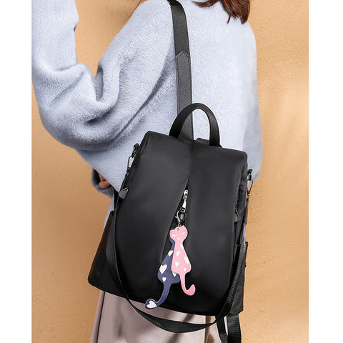 2022 Fashion Women Oxford Cloth Backpack Anti-Theft Rucksack School Shoulder Bag Black