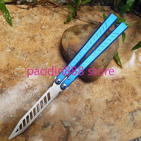 Christmas gift New Arrival TheOne Falcon Butterfly Trainer Jilt Knife D2 Blade 6061 Aviation Aluminum Handle Bushing System Free-swinging Knife