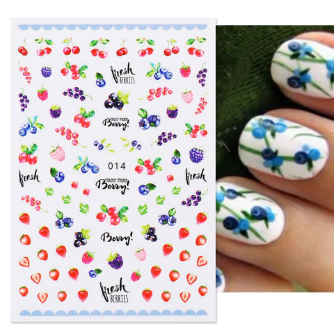 3D Banana Fruit Sticker Sliders for Nails Pineapple Watermelon Pattern Adhesive Decals all for Manicure Summer Tattoo CH1804-1