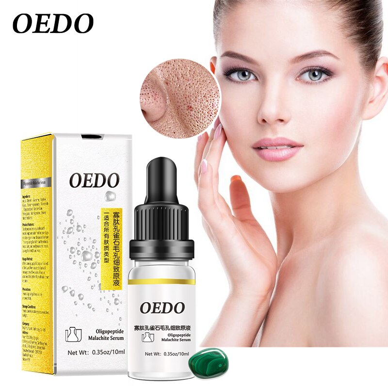OEDO Shrink Pores Oligopeptide Malachite Liquid Face Serum Whitening Plant Skin Care Anti Aging Anti Wrinkle Cream 10ml