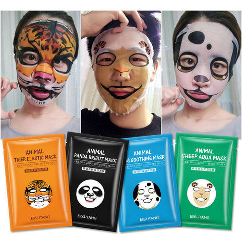 Animal Face Mask Deep Moisturizing Sheet Mask Oil Control Brighten Skin Treatment Mask for Woman Panda Tiger Korean Funny Mask