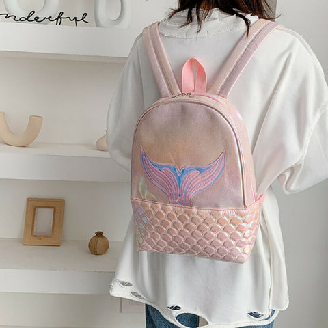 New Waterproof Women PU Backpack 2022 Bling Print Casual Backpack For Teenagers Women Large Capacity Ladies Schoolbag
