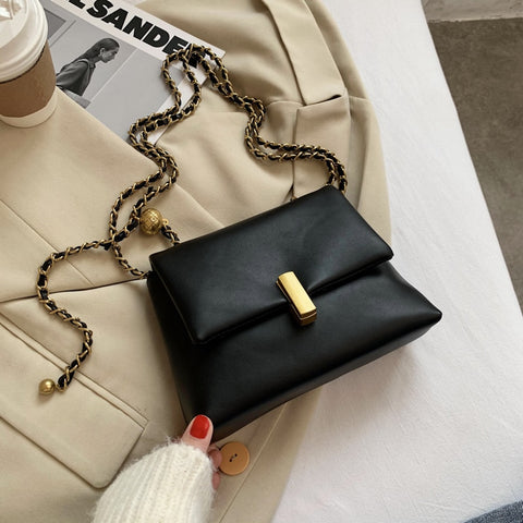 Simple Chain Designer Scrub PU Leather Crossbody Bags For Women 2022 Women's Trend Handbags Branded Small Luxury Cross Body Bag
