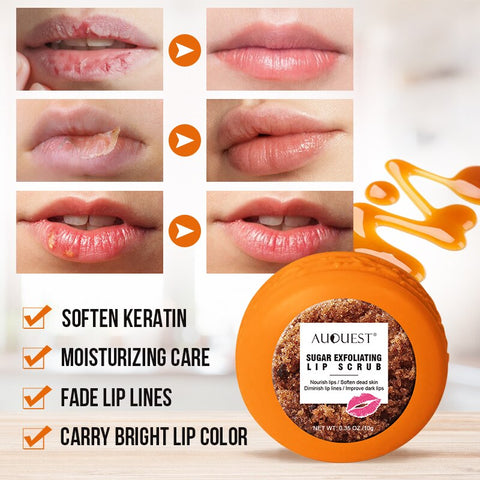 AUQUEST Nourishing Lip Care Balm Moisturizing Lip Gloss Brown Sugar Extract Lip Mask Skin Care 10g