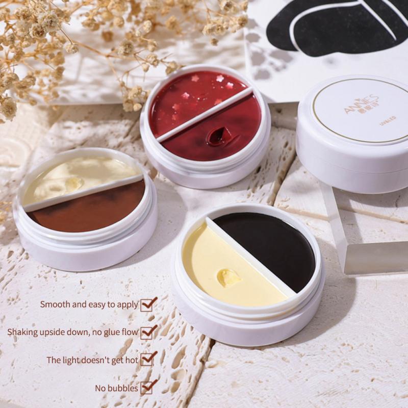 Beyprern 2/3 Color Solid Nail Gel Non-Toxic Long Lasting Canned Solid Cream Gel Easy To Color Fast-Drying DIY Nail Glue 1