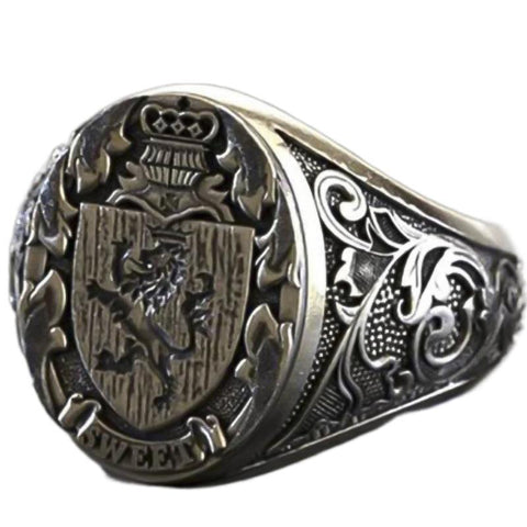 2023 New Arrival Rings for Men Crown Lion Shield Badge Retro Style Men's Ring In Copper Anniversary TRENDY Jewelry Wholesale