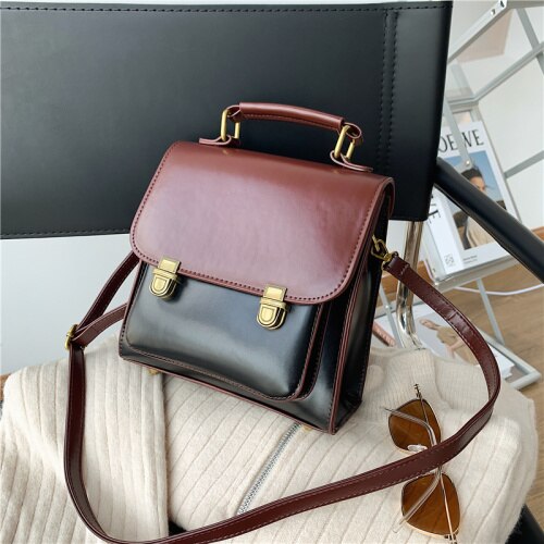 Textured PU Leather Women Backpack Winter New Fashion School Shoulder Bags Female Multi-purpose Casual Small Backpacks Ladies