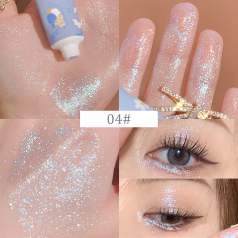 Glitter Eyeshadow Liquid Diamond Liquid Eyeshadow Highlight Pink Blue Gold Shimmer Powder Brighten Face Makeup Beauty Cosmetic