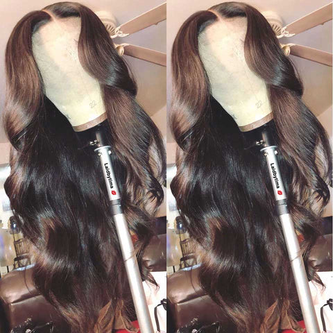 Beyprern 32 30 Inch Body Wave Lace Front Wig Transparent Lace Frontal Wigs Remy T Part Brazilian Wet And Wavy Lace Front Human Hair Wigs