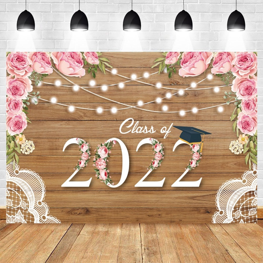 Graduate Class Of 2022 Photography Backdrop Congratulate Wood Board Party Decor Photographic Background Photophone Photo Studio