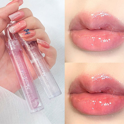 Beyprern Natural High Gloss Lipstick Long Lasting Moisturizing Nourishing Lip Gloss Reduce Lips Lines Plumping Serum Lip Oil Care