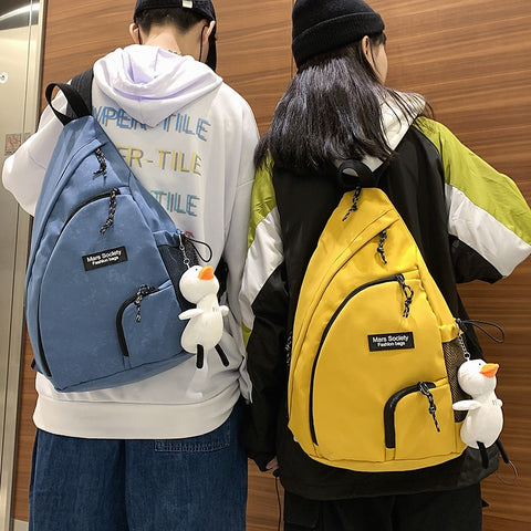Unisex multi-function Backpack Fashionable Students Korean schoolbag Casual Simplicity One shoulder Chest package Waterproof New