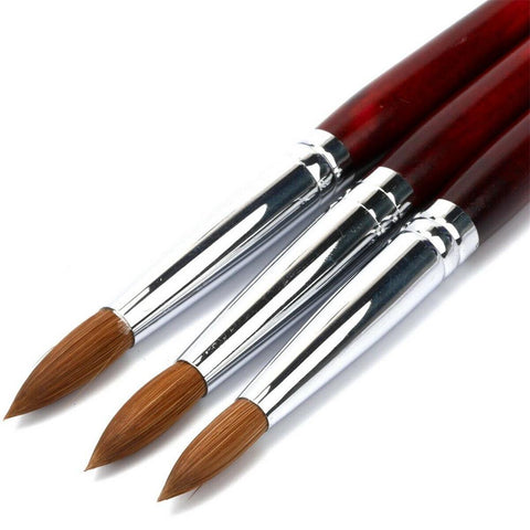 UV Gel Acrylic Nail Art Brush Sable Hair Brush Manicure Powder Wood Handle Professional Nail Art Tools Flower Drawing Pen