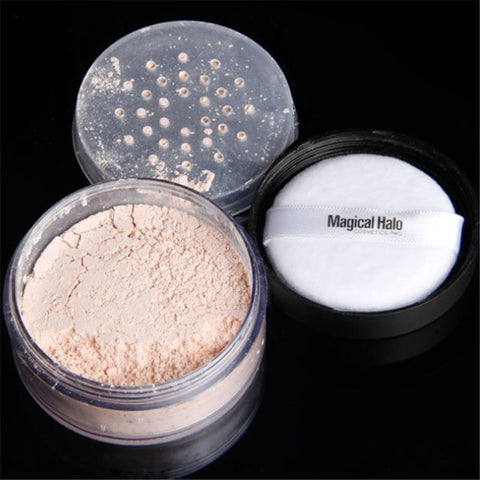3 Colors Makeup Loose Powder Transparent Finishing Powder Waterproof Cosmetic Puff for Face Finish Setting with Puff
