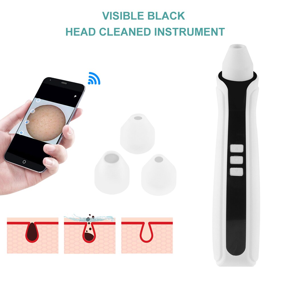 Blackhead Remover Beauty Instrument Home Using Visible with HD Camera Nose Cleaner Acne Horny Pore Facial Smooth Massager