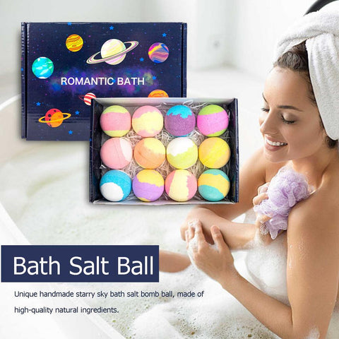 Bath Bombs Gift Set Refreshing Frangrance Bath Salt Ball with Natural Moisturizing Ingredients for Woman Kids Friends and Family