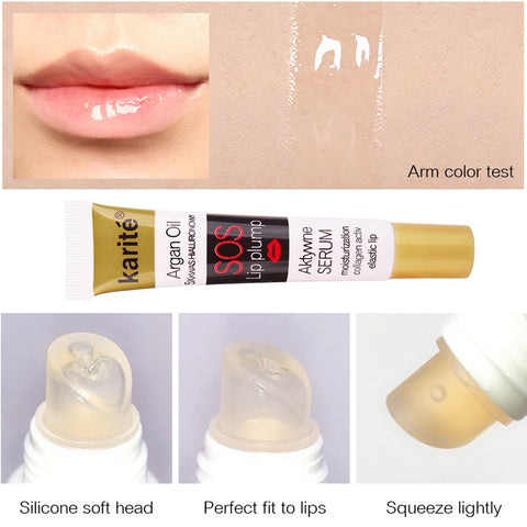 Beyprern Instant Volumising Lip Plumper Oil Collagen Moisturizer Care Lip Mask Repairing Reduce Lip Fine Lines Brighten Makeup Lipgloss