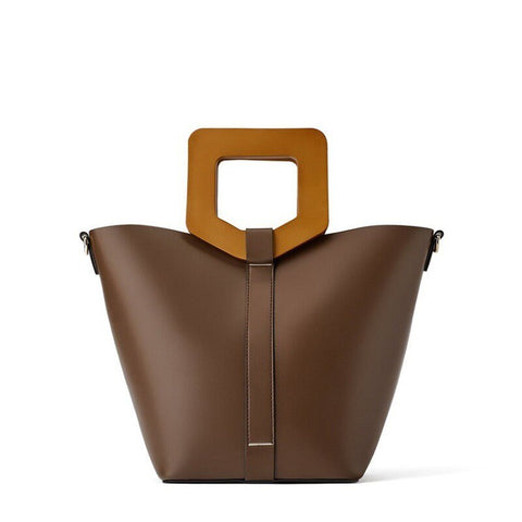 2023 Summer Large Capacity Messenger Bag Wooden Hand-slanted Commuter Leisure Shopping Mother Bag Luxury Handbags Designer