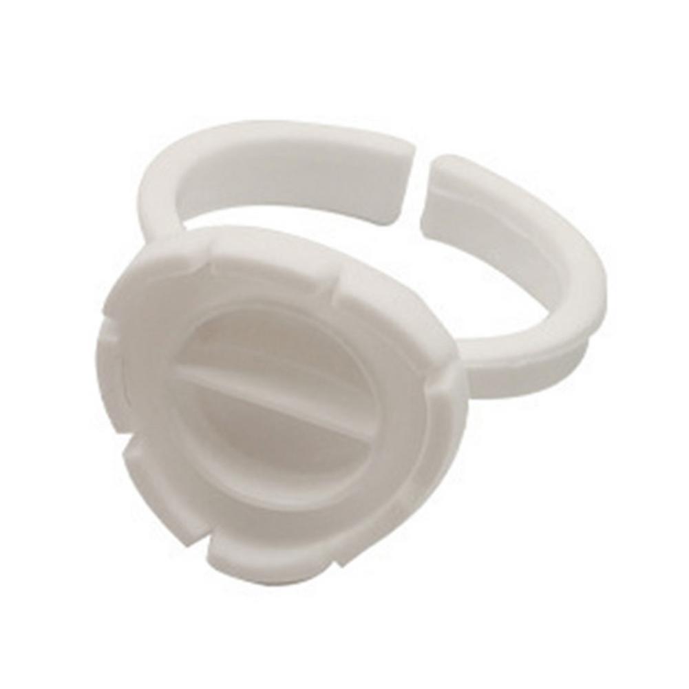 Beyprern 100Pcs Disposable Eyelash Glue Cup Rings Holder Container Tattoo Pigment Eyelash Extension Tools Lash Supplies Natural