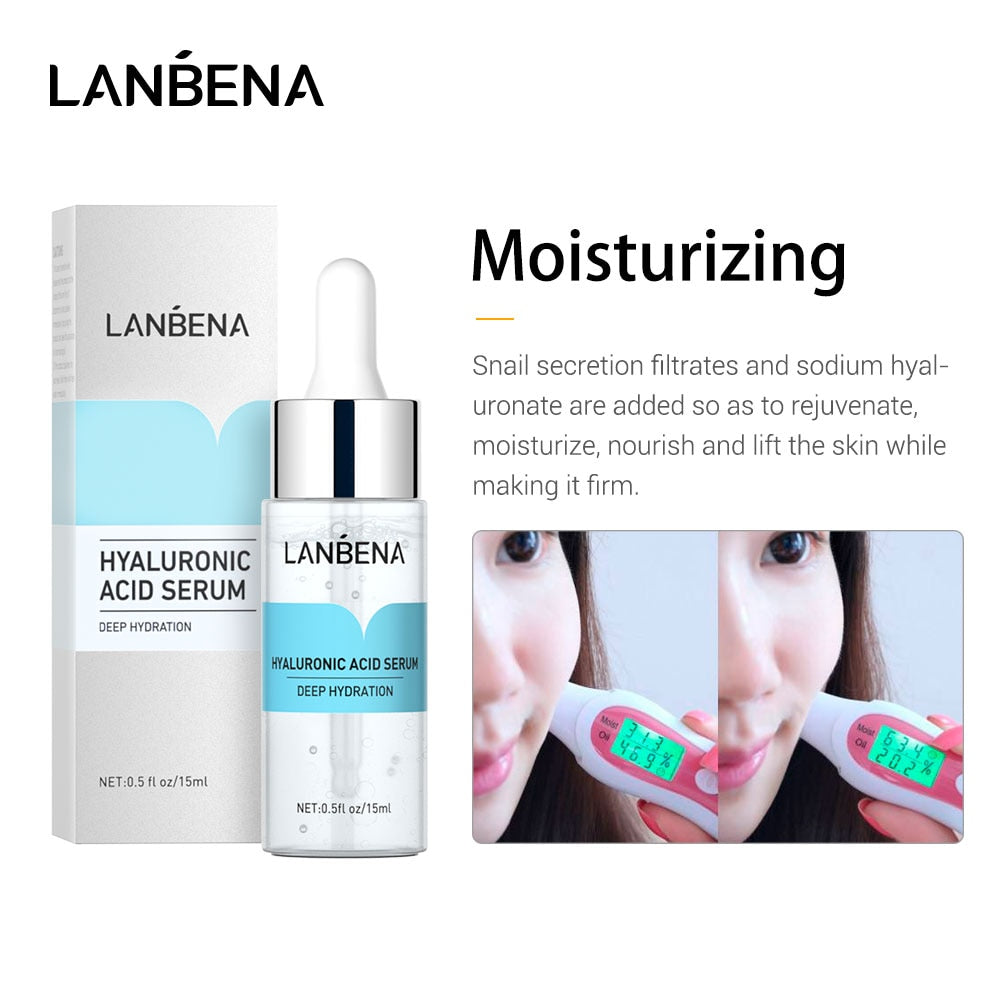 LANBENA Vitamin C+Six Peptides+Hyaluronic Acid Serum Whitening Anti-Aging Moisturizing Skin Care Essence Bioaqua For Face 3Pcs