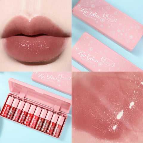 Mini 10 Colors Liquid Lip Gloss Waterproof Non-stick 24 Hours Long Lasting Velvet Matte Lipstick Lip Gloss Cosmetic Makeup