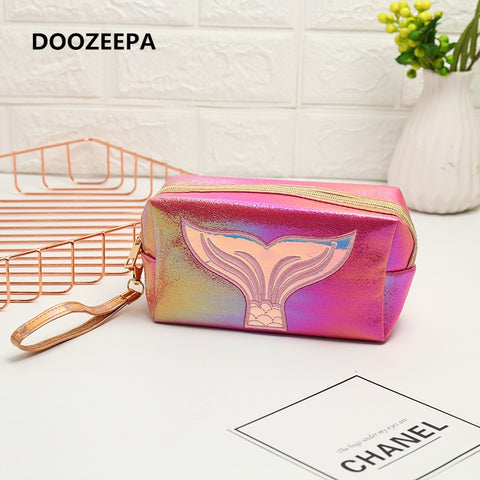 Girl Makeup Bag Colorful Mermaid Tail Cosmetic Bag Organizer Make Up Case Beauty Pouch Lipstick Bag PU Beautician Toiletry Bags