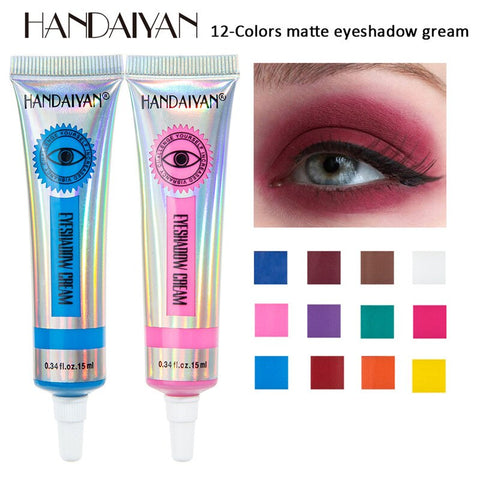 Beyprern 12 Color Matte Liquid Eyeshadow Lasting Eye Shadow Powder Super Waterproof Red Orange Yellow Blue Eye Shadow Pigment Cosmetics