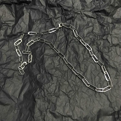 DIEZI Fashion Multilayer Silver Color Metal Chain Cross Necklace Couple Hip Hop Punk Geometric Pendant Necklaces for Women Men