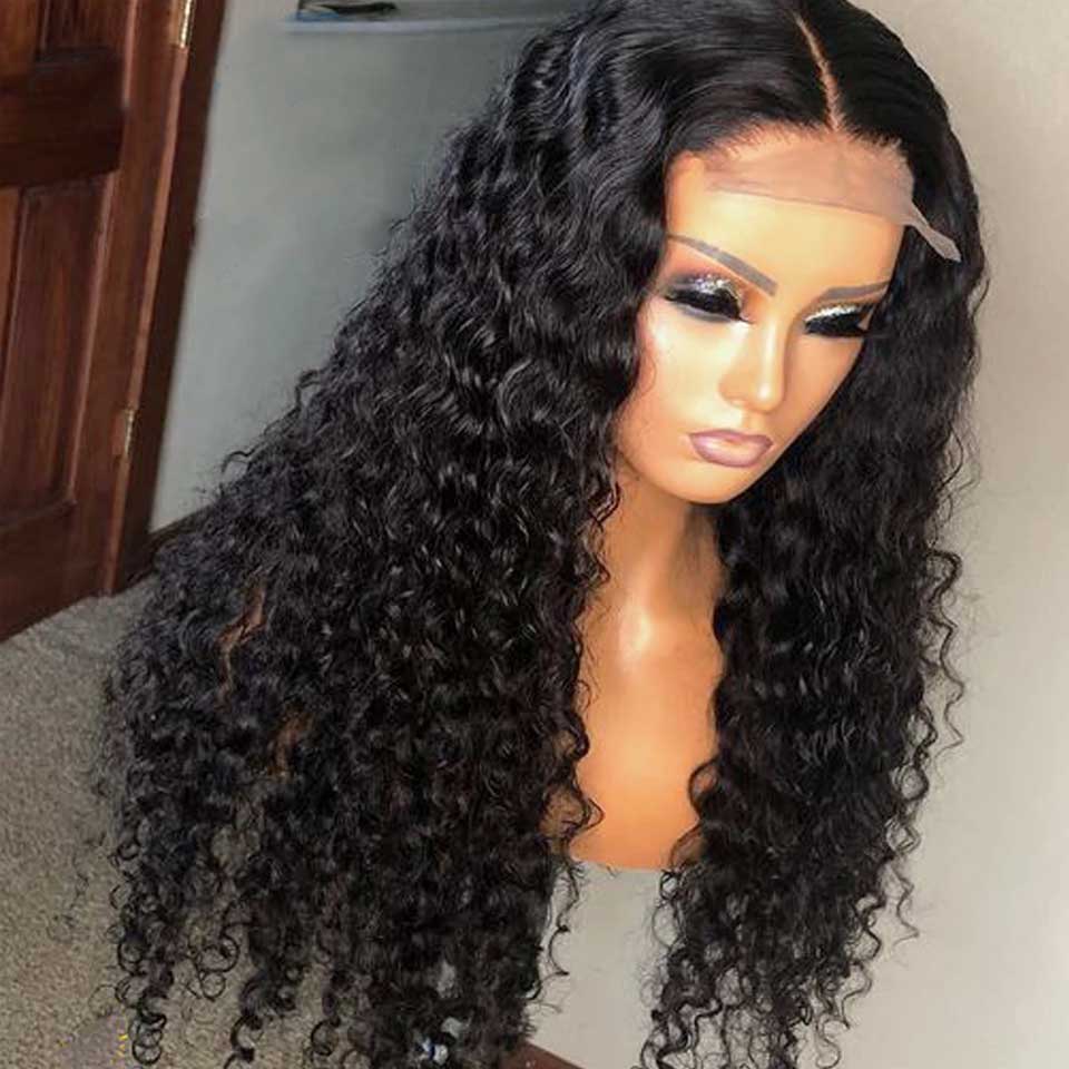 Beyprern 4X4 Deep Wave Closure Wig HD Lace Frontal Wigs Wet And Wavy Curly Lace Front Human Hair Wigs Raw Indian Deep Wave Frontal Wig