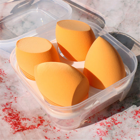 FLD 4Pcs Makeup Sponge Cosmetic Puff Egg Concealer Powder Blender Foundation Dry Wet Use Make Up Beauty Cosmetic Puff Tools Set