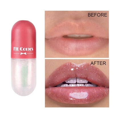 Beyprern Crystal Jelly Lip Gloss Lip Plumper Oil Capsules Glossy Transparent Moisturizing Lip Gloss Beauty Matte Sexy Lipstick Makeup