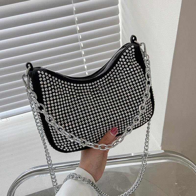 Diamond Tote bag Underarm bag 2022 Summer New Quality PU Leather Women's Designer Handbag Luxury brand Shoulder Messenger Bag
