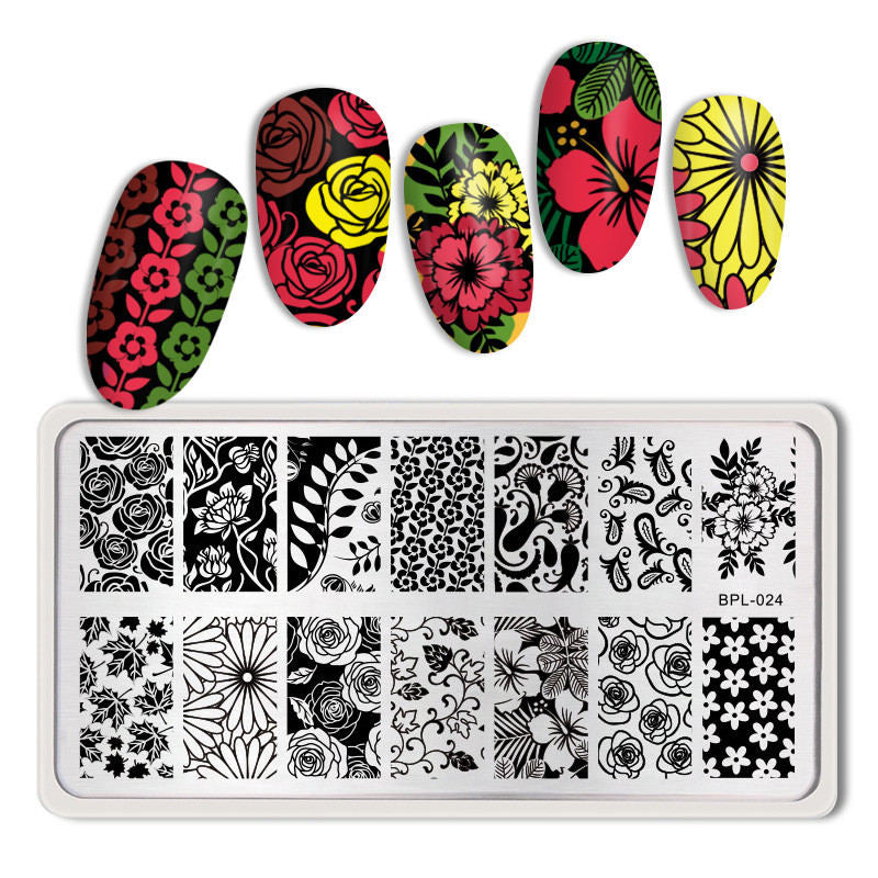 Christmas Gift BORN PRETTY Nature Leaves Plants Design Image Template Nail Stamping Plates Stainless Steel Nail Decoration Plate