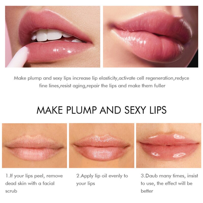 3ml Instant Volumising Lips Plumper Repairing Reduce Lip Fine Lines Mask Long Lasting Moisturizer Care Lip Oil Sexy Plump Serum
