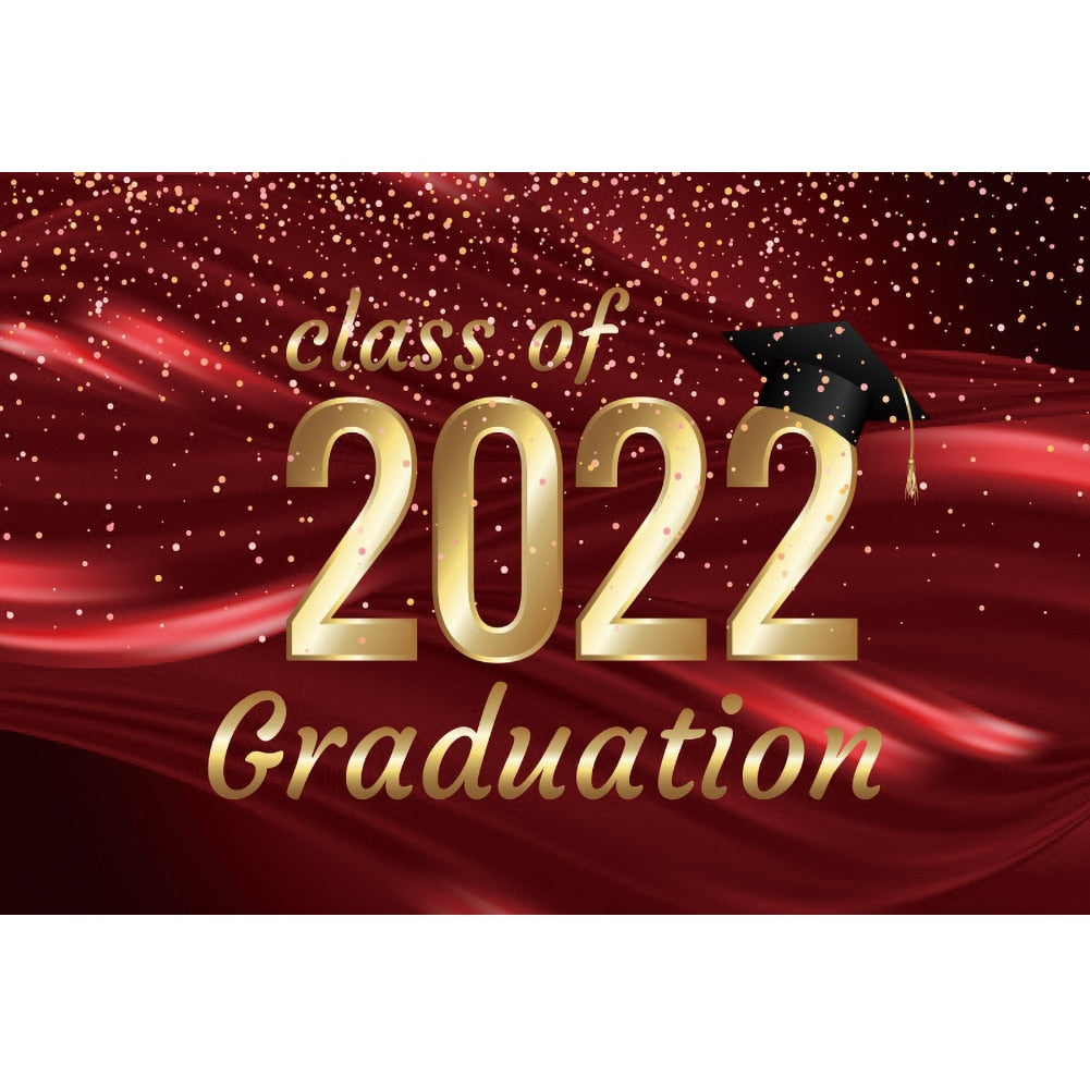 Class Of 2022 Graduation Photography Backdrop Photocall Bachelor Cap Dot Background Congrats Party Decor Photophone Photo Studio