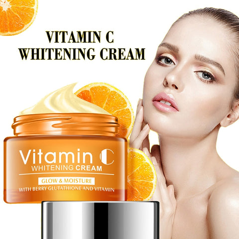 50ml Vitamin C Whitening Facial Cream Repair Fade Freckles Remove Dark Spots Melanin Remover Brightening Face Cream