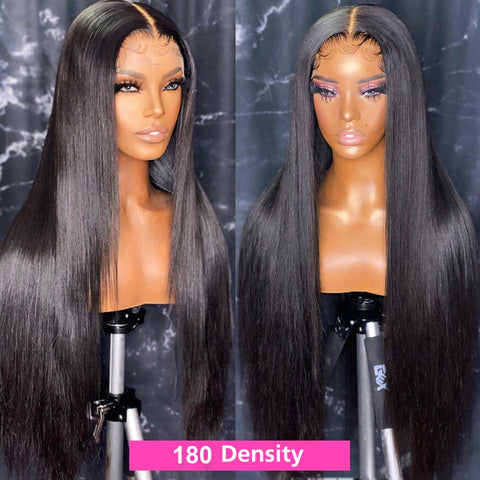 Beyprern 13X6 Hd Lace Frontal Wig 32 34 Inch Straight Lace Front Human Hair Wigs Preplucked Brazilian Bone Straight Human Hair Wigs