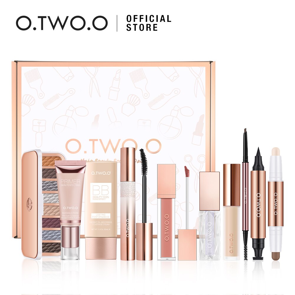 O.TWO.O Makeup Set 5/10pcs Cosmetics Kit Eye Shadows Eyeliner Eyebrow Pencil Face Primer Contour Lipstick Concealer With Box