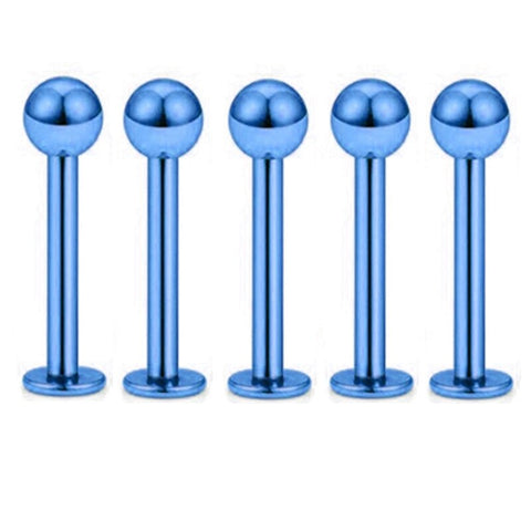 5PCS Stainless Steel Labret Piercing Set 12G Tragus Piercing Stud Lot Labret Stud Lip Ring Bulk Cartilage Earring Stud Helix