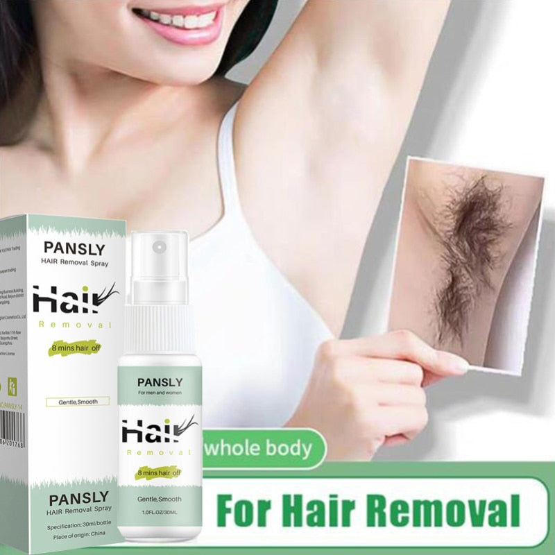Permanent Hair Removal Spray 8 mins Hair off Hair Removal Spray Hair Depilatory Beard Bikini Legs Painless Hair Remover