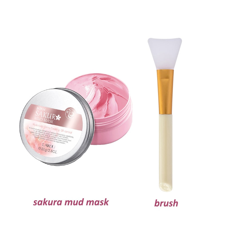Sakura Mud Mask Cleans Pores Oil Control Washable Mask Sakura Moisturizing Cream Repairs Skin Night Cream No-clean Sleep Mask