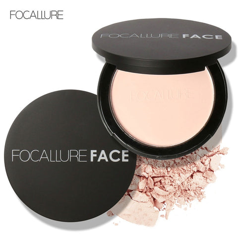 FOCALLURE Mineral Face Pressed Powder Oil Control Natural Foundation Powder 3 Colors Smooth Finish Concealer Setting Powder