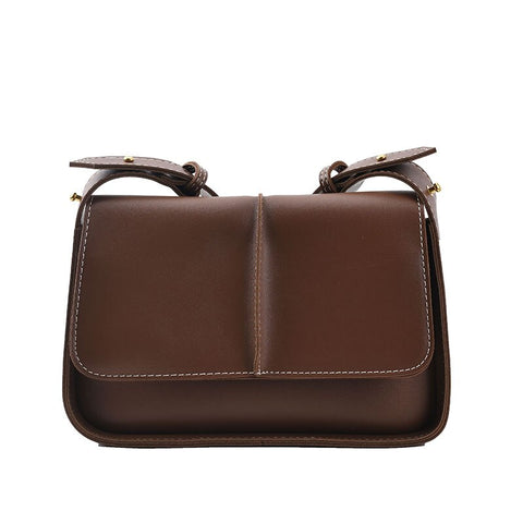Women Bag Leather Solid Color Simplicity Crossbody Shoulder Bags For Women French Vintage Fashion Messenger Purse Small Totes