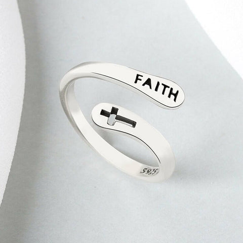 Simple Trendy Silver Color Faith Cross Adjustable Rings Exquisite Feather Dolphin Hug Open Ring Women Men Party Wedding Jewelry