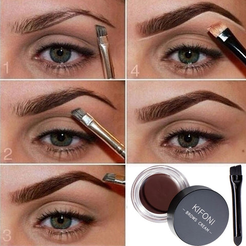 4G Eye Brow Makeup Tool  Waterproof  Long Lasting Dyed Quick-Drying Eyebrow Cream 5 Color Black Brown Eyebrow With Brow Brush