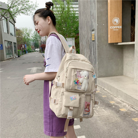 Beyprern Cute Female Backpack For Women Waterproof Oxford Rucksacks Preppy Style Back Pack Korean Girls Large Capacity School Bag Mochila