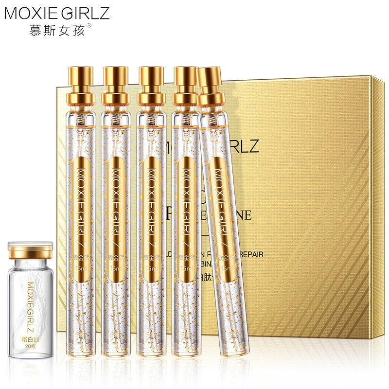 Christmas gift 24K Gold Face Serum Active Collagen Silk Thread Facial Essence Anti-Aging Smoothing Firming Moisturizing Hyaluronic Skin Care