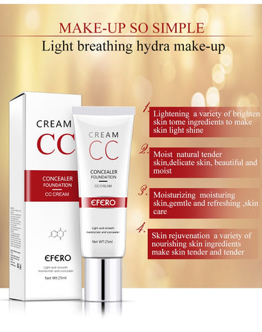 Beyprern BB Cream Makeup Face Foundation CC Cream Brightening Concealer Cream Whitening Foundation Concealer Base Primer Concealer